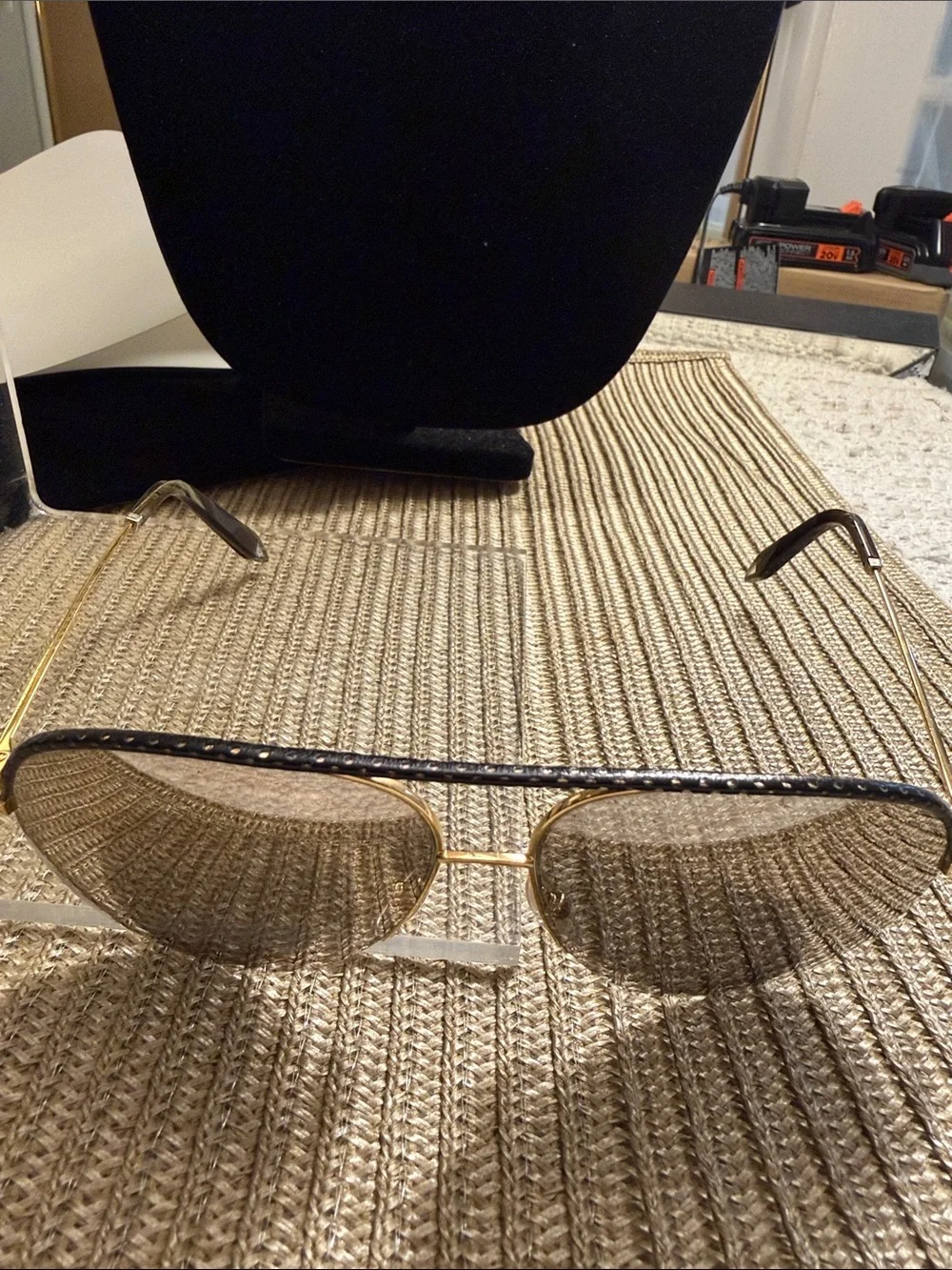 Victoria Beckham VBS90 C45 Aviator Sunglasses 18 Ct Gold Leather 62-13-145